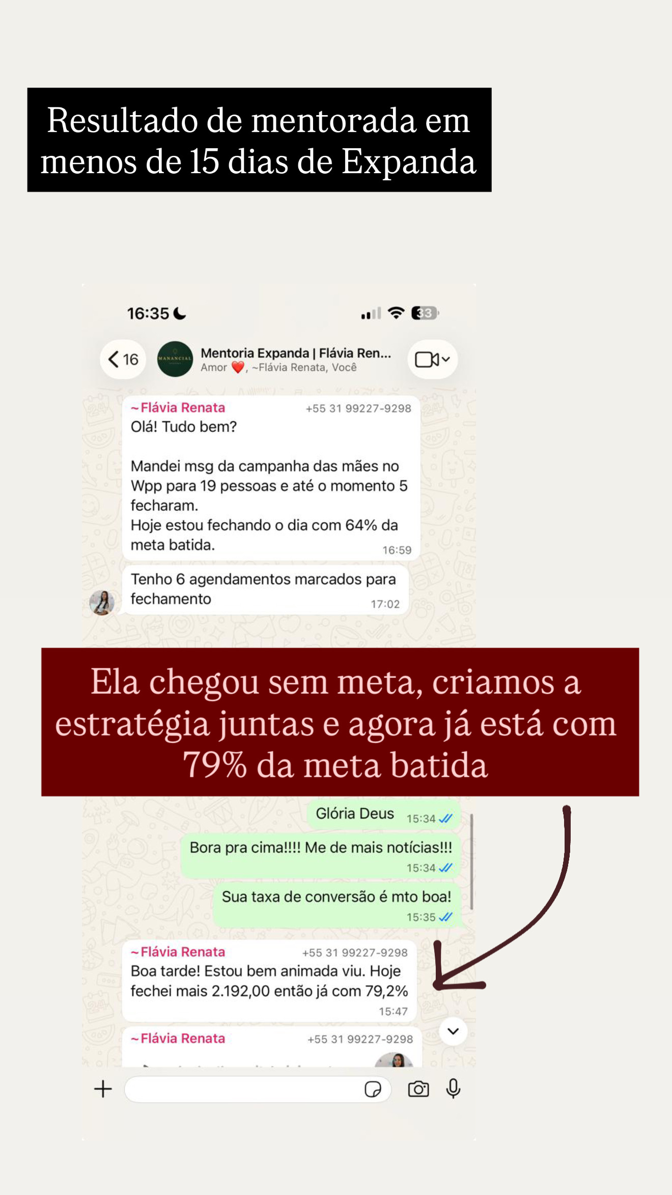 Flávia Renata: campanha das mães e 79% da meta batida