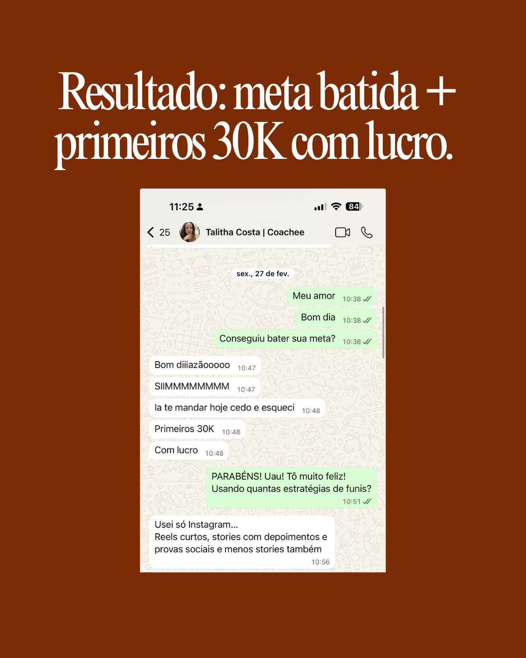 Talitha: meta batida e primeiros 30K com lucro